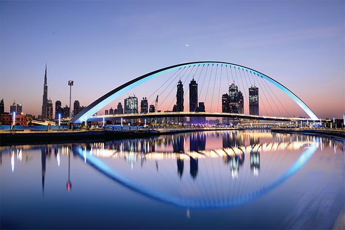 Dubai water canal bridge